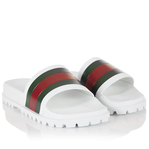 gucci slides white mens|gucci slides men real.